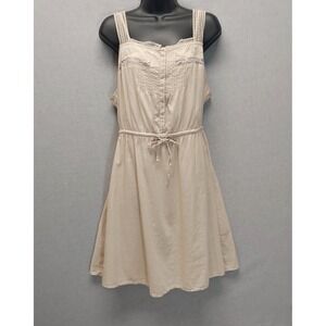 Converse One Star Boho Lace Dress XL Tan Cotton Embroidered Cottagecore Airy